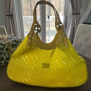 Yellow Cole Haan Designer Tote Bag